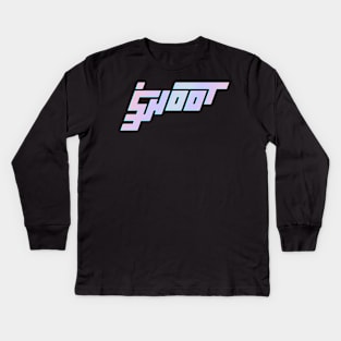 Shoot - Cyberpunk Logotype Style Kids Long Sleeve T-Shirt